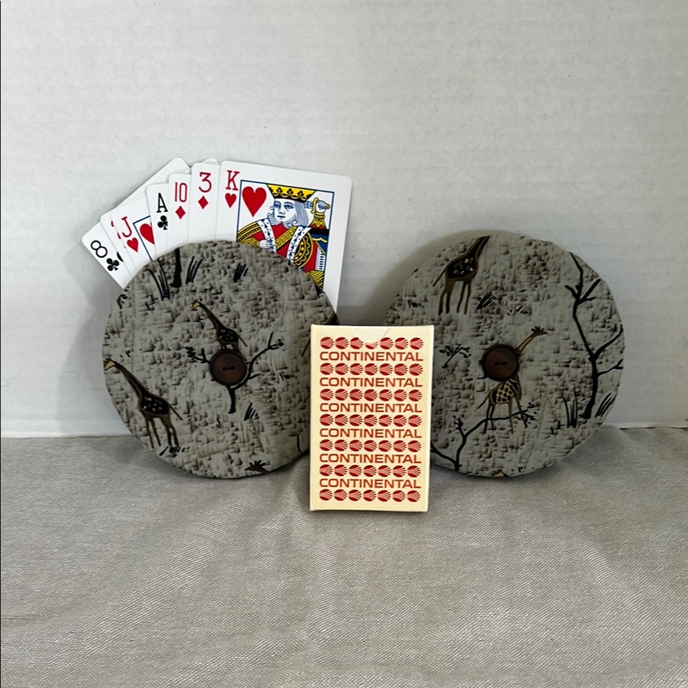 Playing card holders with playing cards